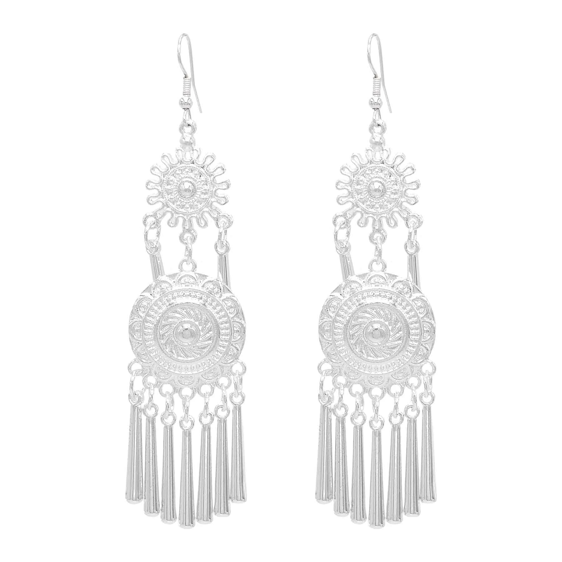 Ethnic Fashion Pakistan - Miao Silvery Alloy Small Horn Tassel